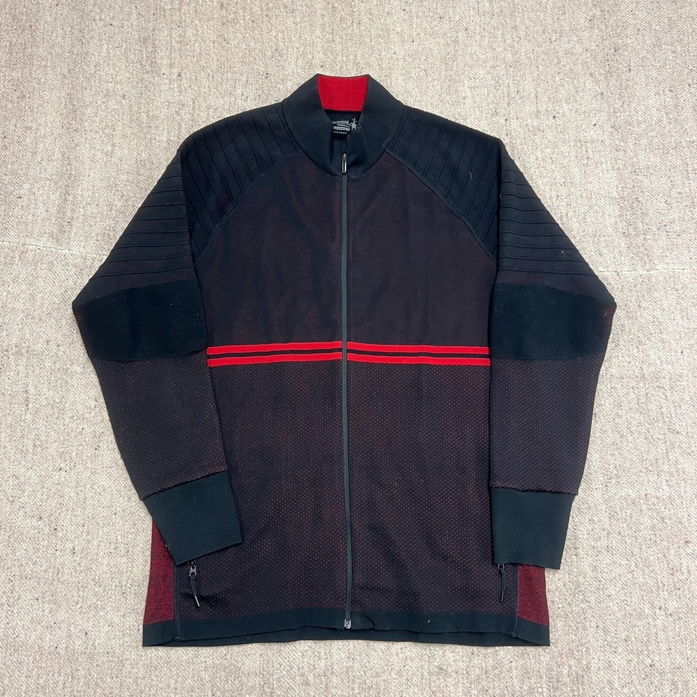 Smartwool Intraknit Jacket Mens Large Black Full Zip Merino Wool‎